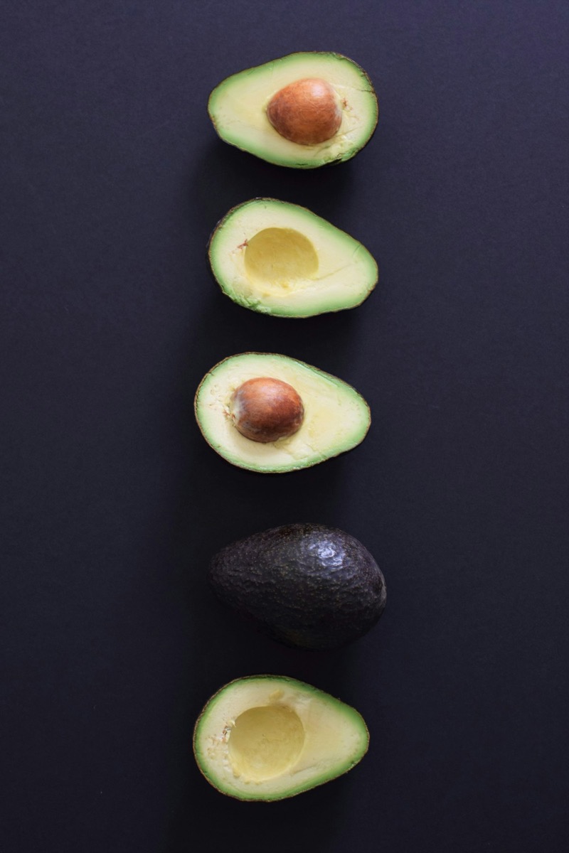 Fresh halved Hass avocados from Kenya